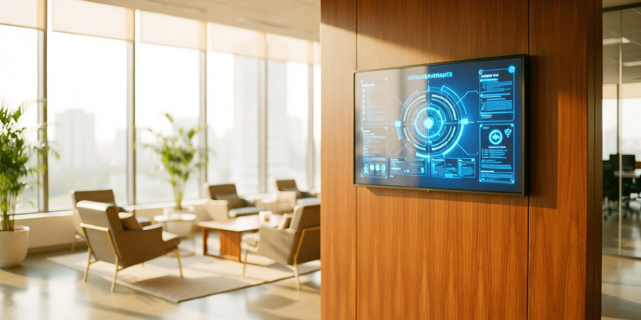 Sunlit modern office environment