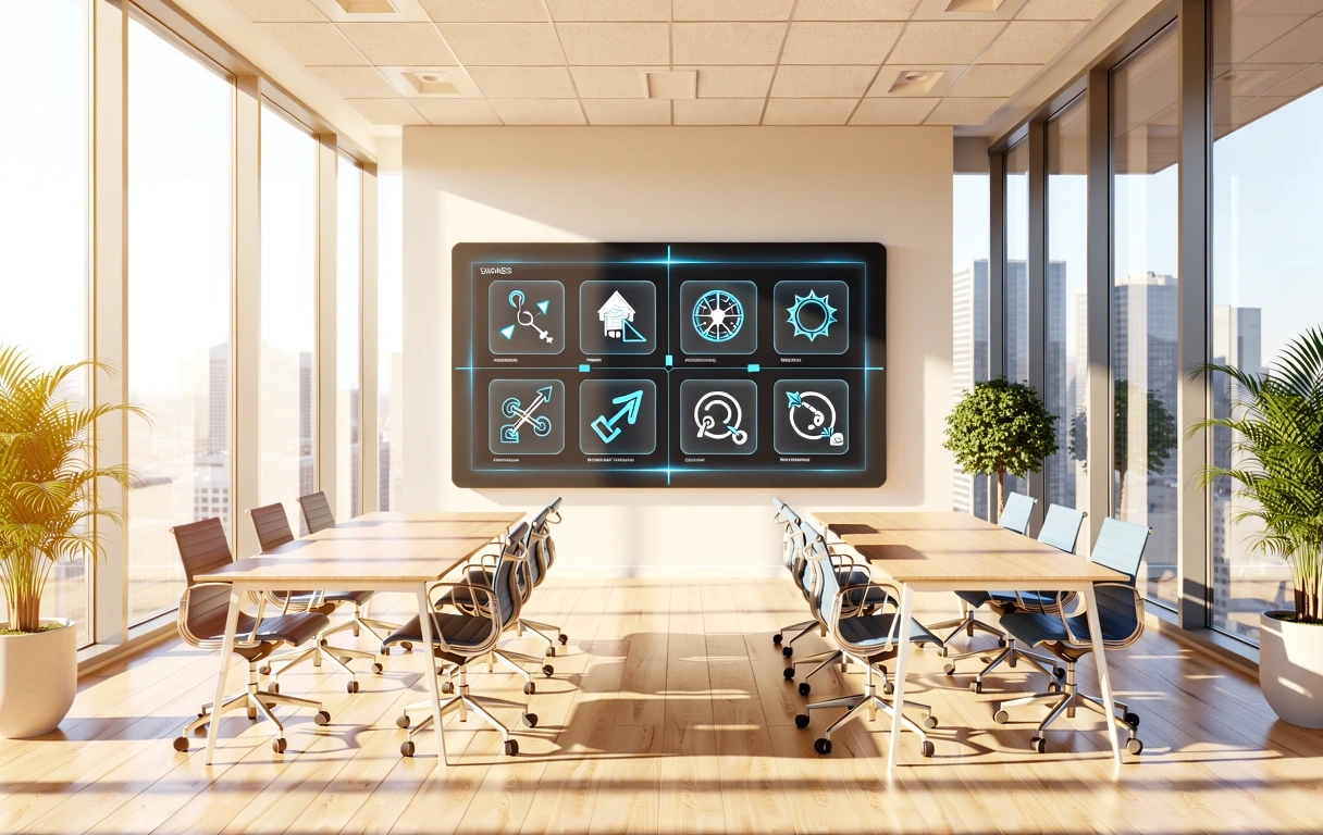 Light-filled modern workspace